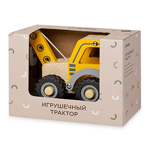 Игрушечный трактор с краном LUKNO, жёлтый